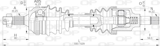 Open Parts DRS6222.00 - Приводной вал unicars.by