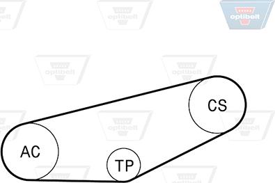 Optibelt 4 PK 855KT1 - Поликлиновый ременный комплект unicars.by
