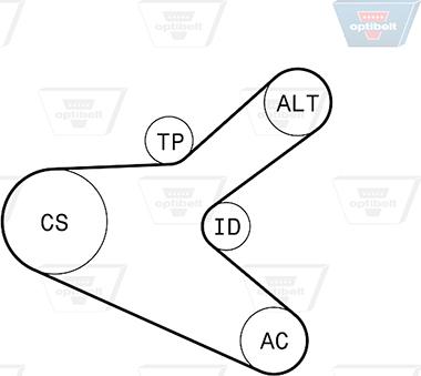 Optibelt 6 PK 1153KT2 - Поликлиновый ременный комплект unicars.by