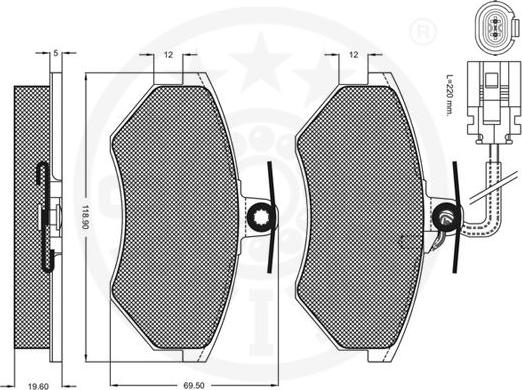 Optimal 9912 - Тормозные колодки, дисковые, комплект unicars.by