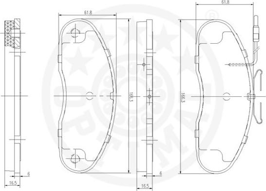 Optimal 9465 - Тормозные колодки, дисковые, комплект unicars.by