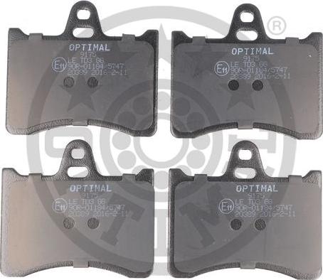 Optimal 9175 - Тормозные колодки, дисковые, комплект unicars.by