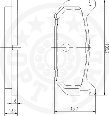 Optimal 9812 - Тормозные колодки, дисковые, комплект unicars.by