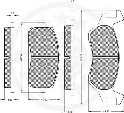 Optimal 9208 - Тормозные колодки, дисковые, комплект unicars.by