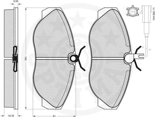 Optimal 10490 - Тормозные колодки, дисковые, комплект unicars.by