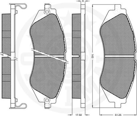 Optimal 10195 - Тормозные колодки, дисковые, комплект unicars.by