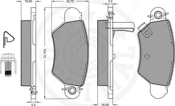 Optimal 10290 - Тормозные колодки, дисковые, комплект unicars.by