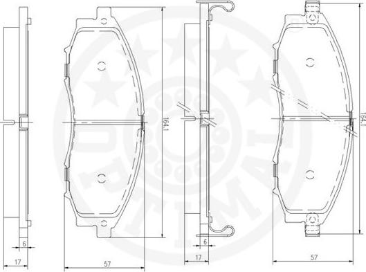 Optimal 12402 - Тормозные колодки, дисковые, комплект unicars.by