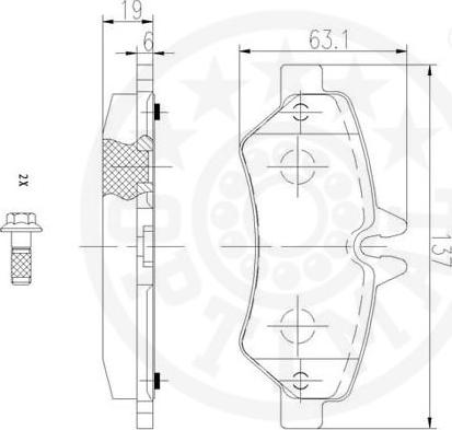 Optimal 12430 - Тормозные колодки, дисковые, комплект unicars.by