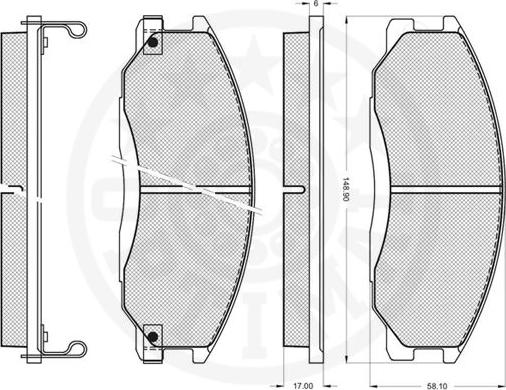 Optimal 12084 - Тормозные колодки, дисковые, комплект unicars.by