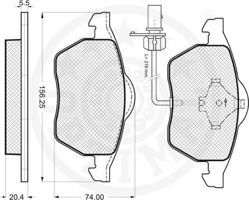 Optimal 12080 - Тормозные колодки, дисковые, комплект unicars.by