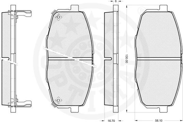 Optimal 12135 - Тормозные колодки, дисковые, комплект unicars.by