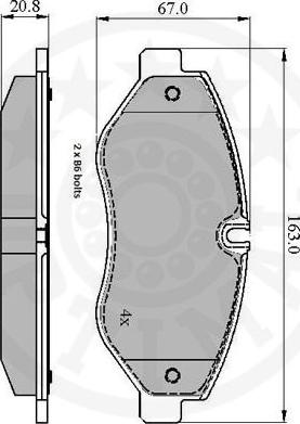 Optimal 12301 - Тормозные колодки, дисковые, комплект unicars.by