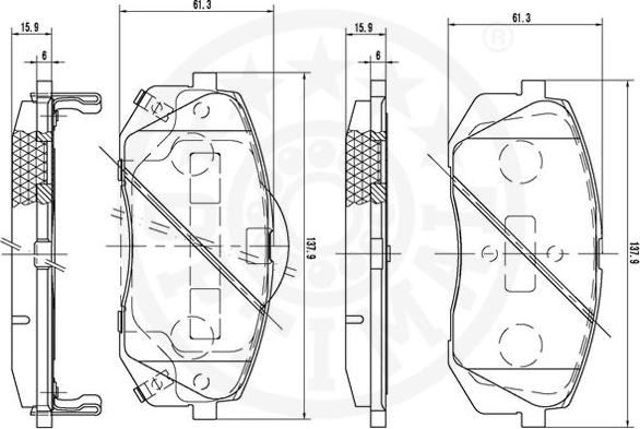 Optimal 12293 - Тормозные колодки, дисковые, комплект unicars.by