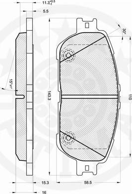 Optimal 12255 - Тормозные колодки, дисковые, комплект unicars.by