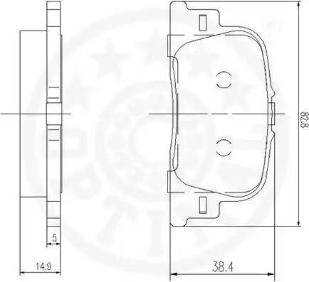 Optimal 12207 - Тормозные колодки, дисковые, комплект unicars.by