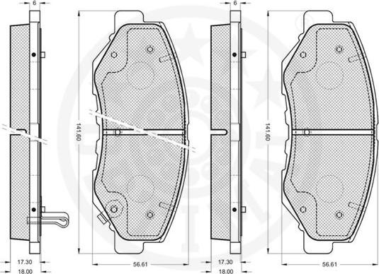 Optimal 89900 - Тормозные колодки, дисковые, комплект unicars.by