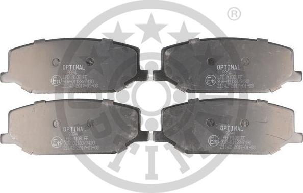 Optimal BP-09394 - Тормозные колодки, дисковые, комплект unicars.by