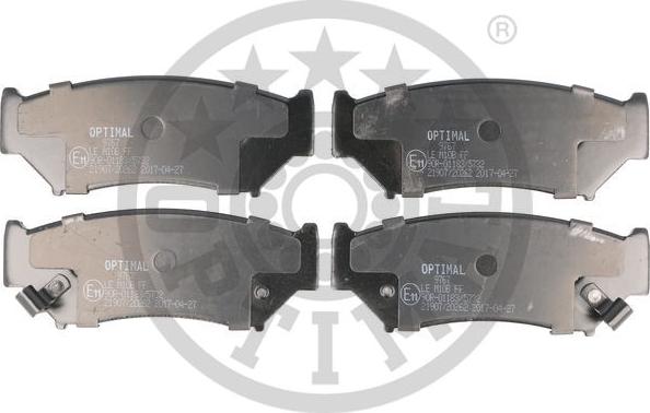 Optimal BP-09767 - Тормозные колодки, дисковые, комплект unicars.by