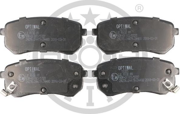 Optimal BP-12355 - Тормозные колодки, дисковые, комплект unicars.by