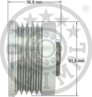 Optimal F5-1081 - Шкив генератора, муфта unicars.by