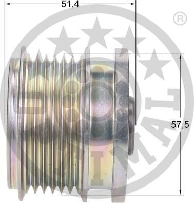 Optimal F5-1107 - Шкив генератора, муфта unicars.by