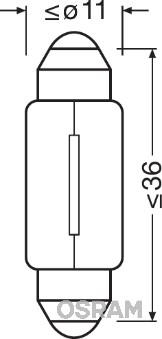 Osram 6461 - Лампа накаливания, освещение салона unicars.by