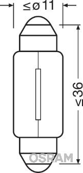 Osram 6418-02B - Лампа накаливания, фонарь освещения номерного знака unicars.by