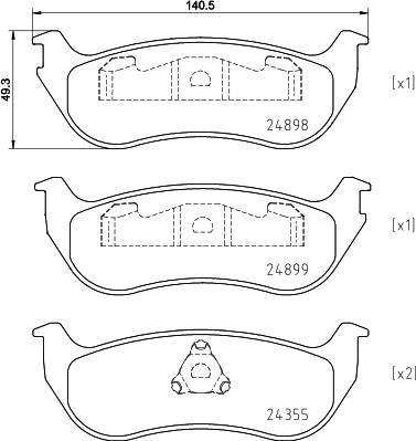 Pagid T1965 - Тормозные колодки, дисковые, комплект unicars.by