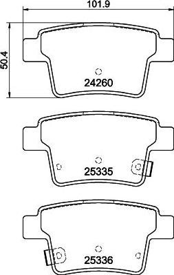 Pagid T1534 - Тормозные колодки, дисковые, комплект unicars.by