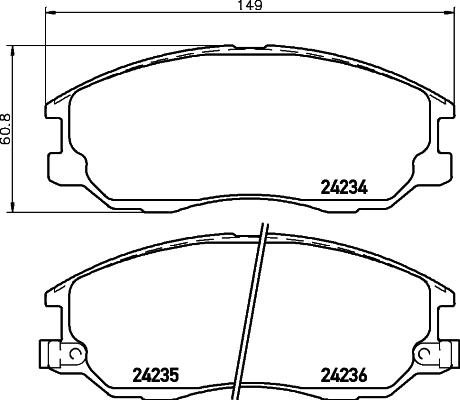 Pagid T1524 - Тормозные колодки, дисковые, комплект unicars.by