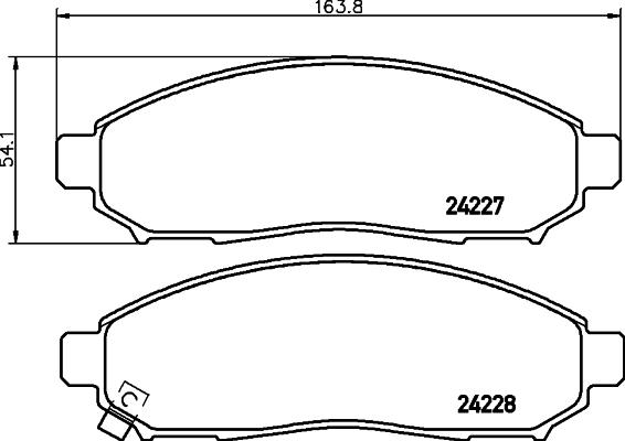 Pagid T1522 - Тормозные колодки, дисковые, комплект unicars.by