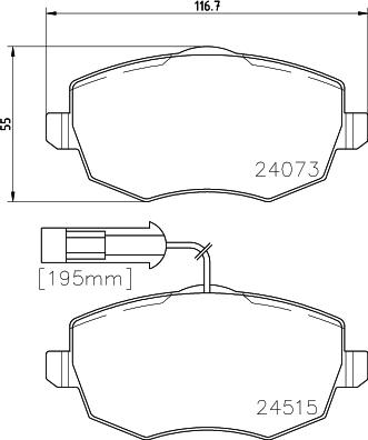 Pagid T1649 - Тормозные колодки, дисковые, комплект unicars.by