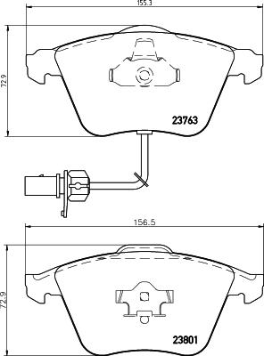 Pagid T1223 - Тормозные колодки, дисковые, комплект unicars.by