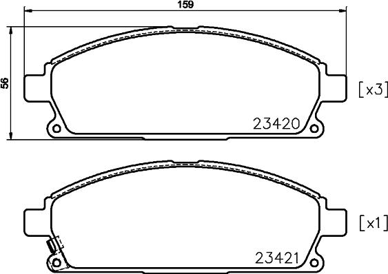 Pagid T2593 - Тормозные колодки, дисковые, комплект unicars.by