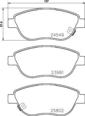 Pagid T2267 - Тормозные колодки, дисковые, комплект unicars.by