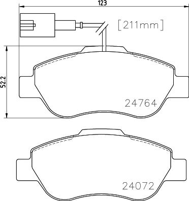 Pagid T2215 - Тормозные колодки, дисковые, комплект unicars.by