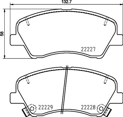 Pagid T2708 - Тормозные колодки, дисковые, комплект unicars.by