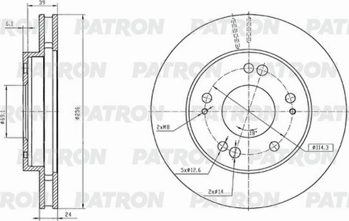 Patron PBD1434 - Тормозной диск unicars.by