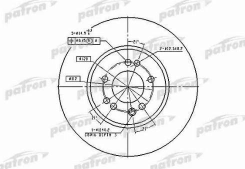 Patron PBD1585 - Тормозной диск unicars.by