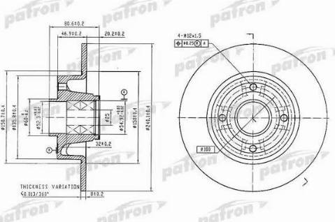 Patron PBD7015 - Тормозной диск unicars.by