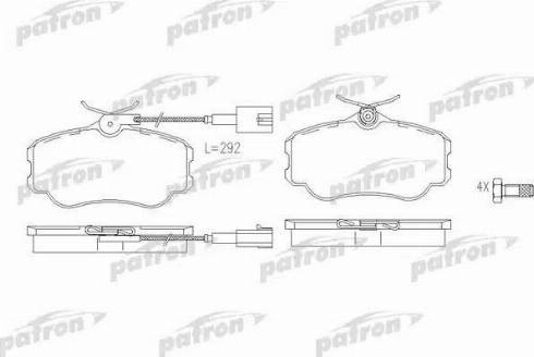 Patron PBP595 - Тормозные колодки, дисковые, комплект unicars.by