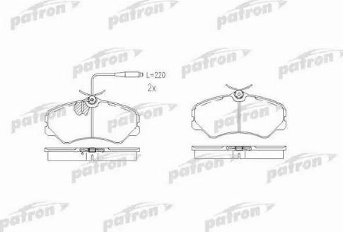 Patron PBP510 - Тормозные колодки, дисковые, комплект unicars.by