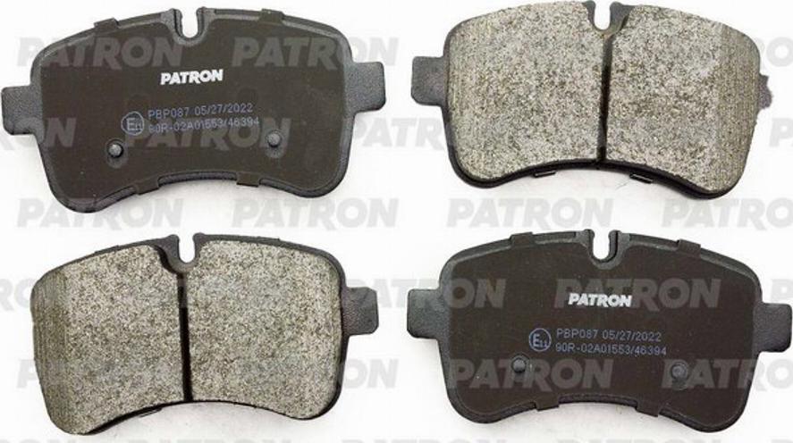 Patron PBP087 - Тормозные колодки, дисковые, комплект unicars.by