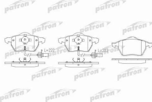 Patron PBP1495 - Тормозные колодки, дисковые, комплект unicars.by