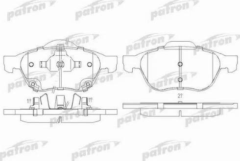 Patron PBP1447 - Тормозные колодки, дисковые, комплект unicars.by