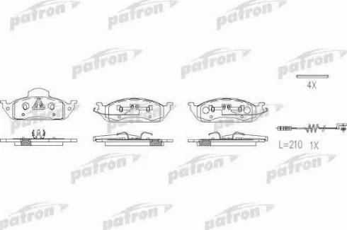 Patron PBP1400 - Тормозные колодки, дисковые, комплект unicars.by