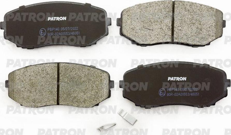 Patron PBP140 - Тормозные колодки, дисковые, комплект unicars.by