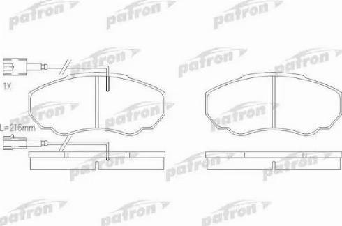 Patron PBP1478 - Тормозные колодки, дисковые, комплект unicars.by