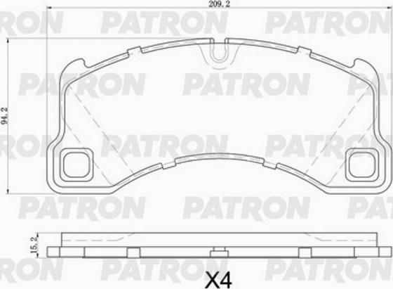 Patron PBP1560 - Тормозные колодки, дисковые, комплект unicars.by